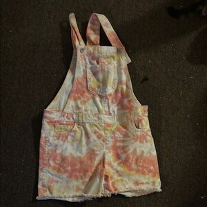 Tie-Dye Overall Shorts